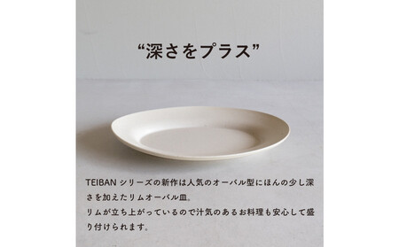 【信楽焼・明山】リムオーバル皿 L（生成り）s18-di19-A7