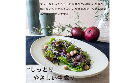 【信楽焼・明山】リムオーバル皿 L（生成り）s18-di19-A7