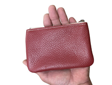 革・ファスナーポーチ ミニ［ワイン］
