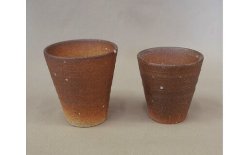 信楽焼 焼締タンブラーペアセット