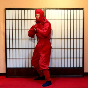 甲賀流忍者衣装 赤 長袖