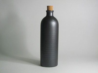 信楽焼 魔法のボトル 黒色（予備コルク付）