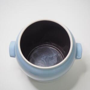 信楽焼　発酵壺　青色