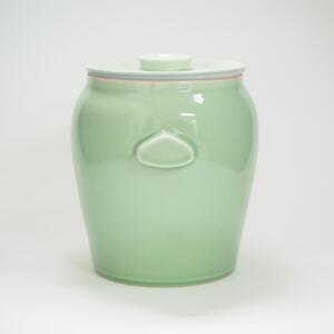 信楽焼　発酵壺　青磁