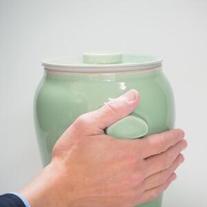 信楽焼　発酵壺　青磁