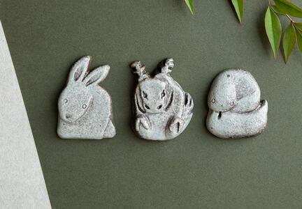 【信楽焼・明山】十二支の箸置き　eto22-11-12siset