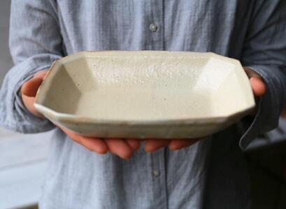 信楽焼 八角深鉢（小） 鉄散 ２枚セット【古谷製陶所】