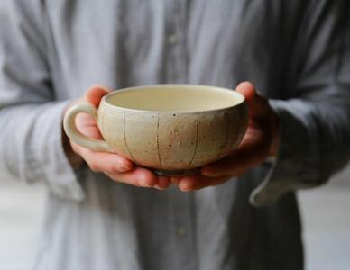 信楽焼 スープカップ たて鉄線 ２個セット【古谷製陶所】