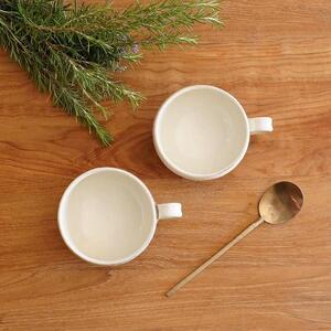 信楽焼 スープカップ 渕荒横彫 ２個セット【古谷製陶所】