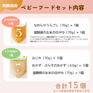 manma 四季のベビーフード [5か月・7か月] 15個セット｜国産 保存料不使用 おかゆ 離乳食 レトルト パウチ 赤ちゃん 滋賀県産 [0200 | 赤ちゃん ベビー 離乳食 レトルト パウチ 