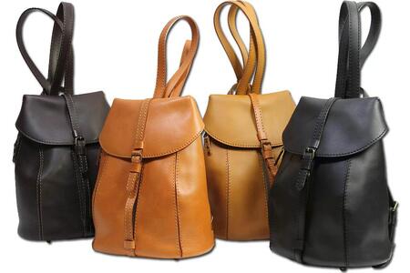 鞄職人がつくる【受注生産】本革リュックサックNo.1512(レンガ×裏地グリーン) [0313]