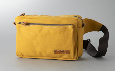 【J-191】kii工房 帆布かばん ボディーバッグ マスタード 【高島屋選定品】