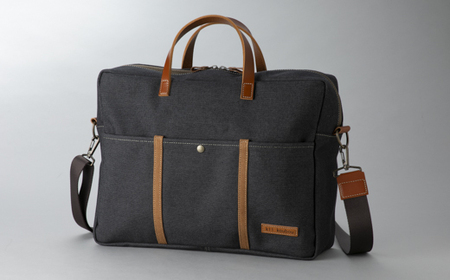 【J-198】kii工房 帆布かばん ニューボストンバッグ 先染め黒 【高島屋選定品】