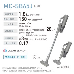 パナソニック 掃除機 コードレス　スティック  MC-SB65J-HC「FN-Limited」270h01　