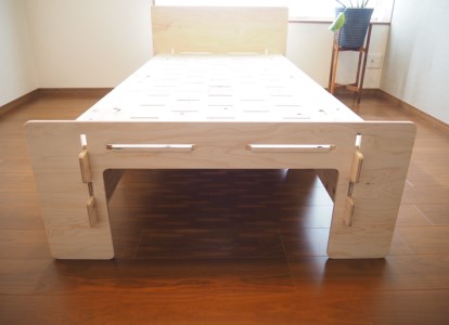 多機能簡易組立て合板ベッドもくみんシンプル　I-E05　株式会社青地ライフクリエイト 東近江