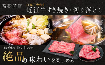 近江牛 すき焼き用500g 切り落とし300g セット(計800g) 3~6人前 有限会社 常松商店 滋賀県 東近江市 C-B07 ブランド牛 和牛 厳選 肉 霜降り 赤身 国産 高級 すきやき 焼肉 しゃぶしゃぶ 冷凍 ギフト 贈答 送料無料