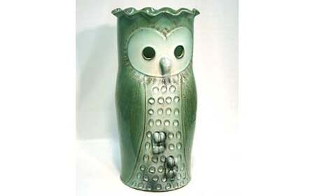 フクロウ傘立て 小 株式会社 布引焼窯元 滋賀県 東近江市 I03 布引焼 七彩天目 ふくろう 梟 陶器 焼き物 おしゃれ かわいい 玄関 傘 かさたて 雑貨 インテリア 陶芸 伝統工芸