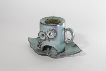 茶香炉「フクロウ」&茶香炉用ブレンド茶 株式会社布引焼窯元 滋賀県 東近江市 B-D07 茶香炉「フクロウ」 布引焼 陶器 七彩天目 アロマ 癒やし 芳香 インテリア 伝統工芸