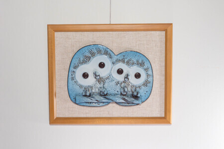 NUNOBIKI フクロウ陶額 布引焼窯元 NUNOBIKI フクロウ陶額 布引焼窯元