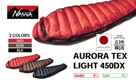 NANGA AURORA TEX LIGHT 450DX  ナンガ ダウンシュラフ オーロラテックス ライト レッド