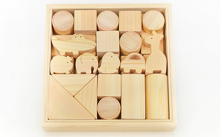 国産ひのき積み木セット（M） 玩具 おもちゃ 工芸品 