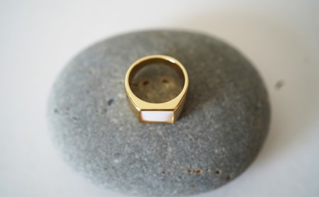 池蝶貝（イケチョウガイ）スクエアリング【15号】 アクセサリー 指輪 ファッション小物 雑貨 