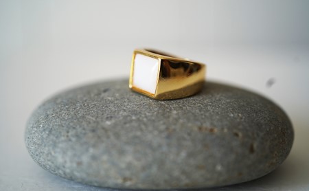 池蝶貝（イケチョウガイ）スクエアリング【15号】 アクセサリー 指輪 ファッション小物 雑貨 