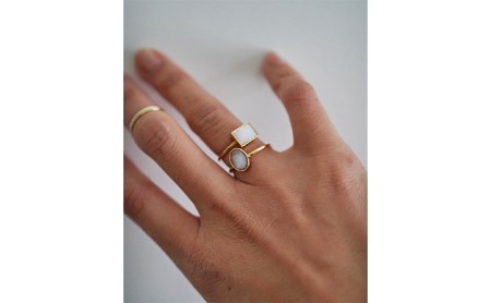 池蝶貝（イケチョウガイ）レグタングルリング【10号】 アクセサリー 指輪 ファッション小物 雑貨 