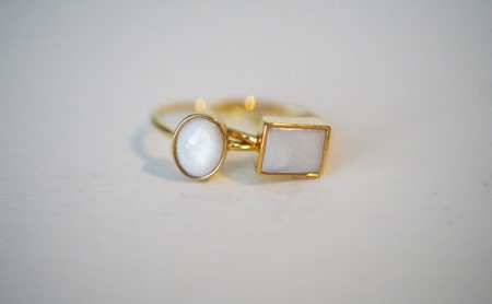 池蝶貝（イケチョウガイ）レグタングルリング【10号】 アクセサリー 指輪 ファッション小物 雑貨 