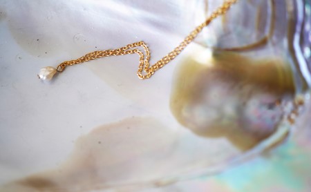 琵琶パール一粒ネックレス アクセサリー ファッション小物 雑貨 