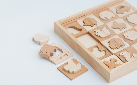 国産ヒノキとケヤキの 木製パズル おもちゃ ベビー キッズ 幼児 子供 出産祝い