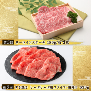 定期便 近江牛 食べ比べ 全6回 焼肉 すき焼き しゃぶしゃぶ
