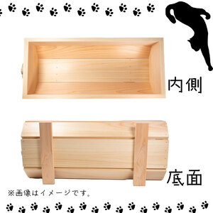 ねこ 桧 プランター 木製プランター プランター 小物入れ 猫の手 模様