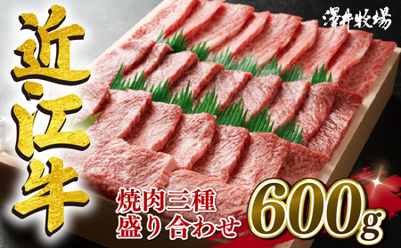 近江牛 牛肉 焼肉 三種 盛り合わせ 600g 霜降り 赤身 