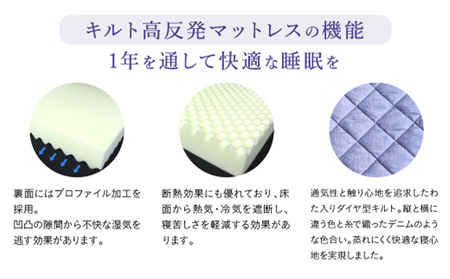 アキレス マットレス キルト 高反発マットレス D ブルー ダブル 三つ折り 寝具 高反発 三つ折りマットレス 折りたたみ 10cm ダブルマットレス 日用品 滋賀 滋賀県 豊郷町