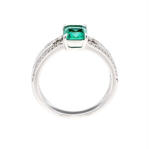 【京セラ】クレサンベール〈エメラルド・天然ダイヤモンド〉リング【0.88ct/限定品/5月誕生石】