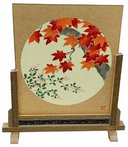 【長谷川松寿堂】型友禅染色紙（８寸×９寸）４枚・色紙立て１個