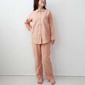 【岩本繊維】和晒京ふたえガーゼ　レディースパジャマ【Lサイズ・ピンク】