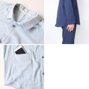 【岩本繊維】和晒京ふたえガーゼ メンズパジャマ【Lサイズ・ネイビー】