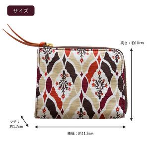 【亥之吉】手捺染シルクレザーミニ財布 「ほしのぶーけオレンジ」(いのきち)