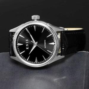 【KNIS KYOTO】サンレイダイアル 日本製 自動巻き 腕時計 革ベルト レザー ブラック｜京都発 腕時計 ブランド おしゃれ 人気