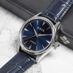 【KNIS KYOTO】サンレイダイアル 日本製 自動巻き 腕時計 革ベルト レザーブルー｜京都発 腕時計 ブランド おしゃれ 人気