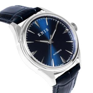 【KNIS KYOTO】サンレイダイアル 日本製 自動巻き 腕時計 革ベルト レザーブルー｜京都発 腕時計 ブランド おしゃれ 人気