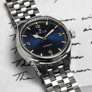 【KNIS KYOTO】レトロモダン 日本製 自動巻き 腕時計 ブルー｜京都発 腕時計 ブランド おしゃれ 人気