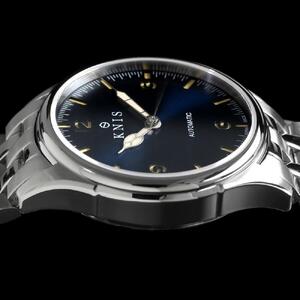 【KNIS KYOTO】レトロモダン 日本製 自動巻き 腕時計 ブルー｜京都発 腕時計 ブランド おしゃれ 人気