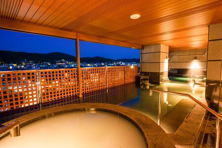 【四条河原町温泉 空庭テラス京都 別邸】ホテル宿泊ペアチケット(平休日1泊朝食付・鴨川ツイン・露天風呂付)｜天空温泉 ルーフトップ 人気ホテル