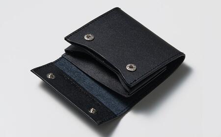 【KENTO HASHIGUCHI】コンパクト財布 ブラック(leather half wallet black)