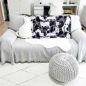 【三陽商事】地域猫活動 綿三幅両面ふろしき(キャットパズル/ブラック×コスモス色)