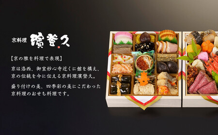 【京料理濱登久】料亭のおせち料理 和二段重(冷蔵)3～4人前｜京都 老舗 本格おせち 人気