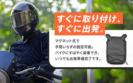 【デグナー】マグネット式タンクバッグ[NB-29MAG]【レッドパイピング】｜京都 バイクギア 人気ブランド レザーアイテム ﾊﾞｲｸ